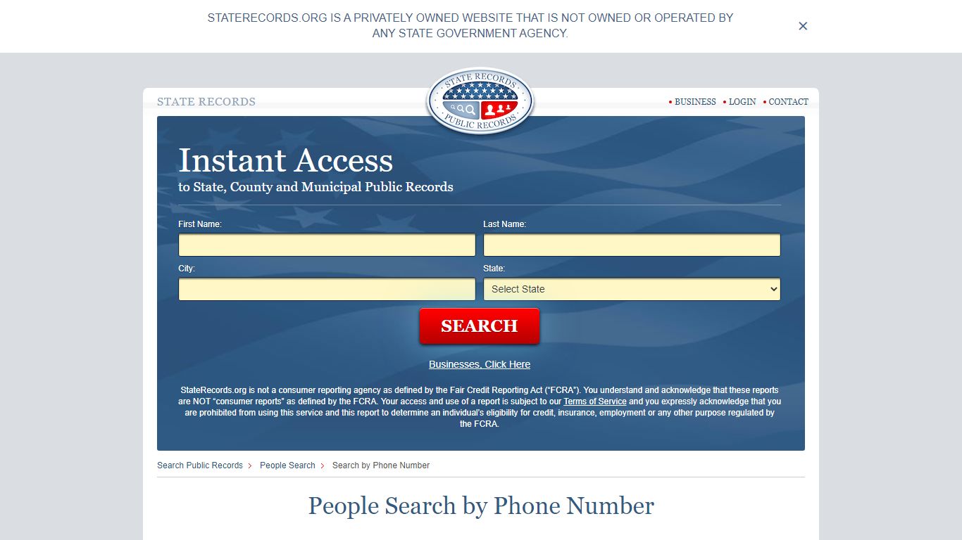 People Search by Phone Number | StateRecords.org
